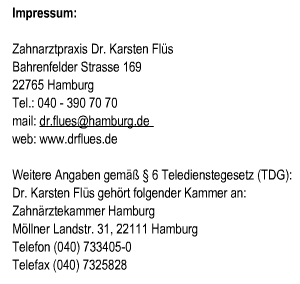 Impressum Zahnarzt Hamburg